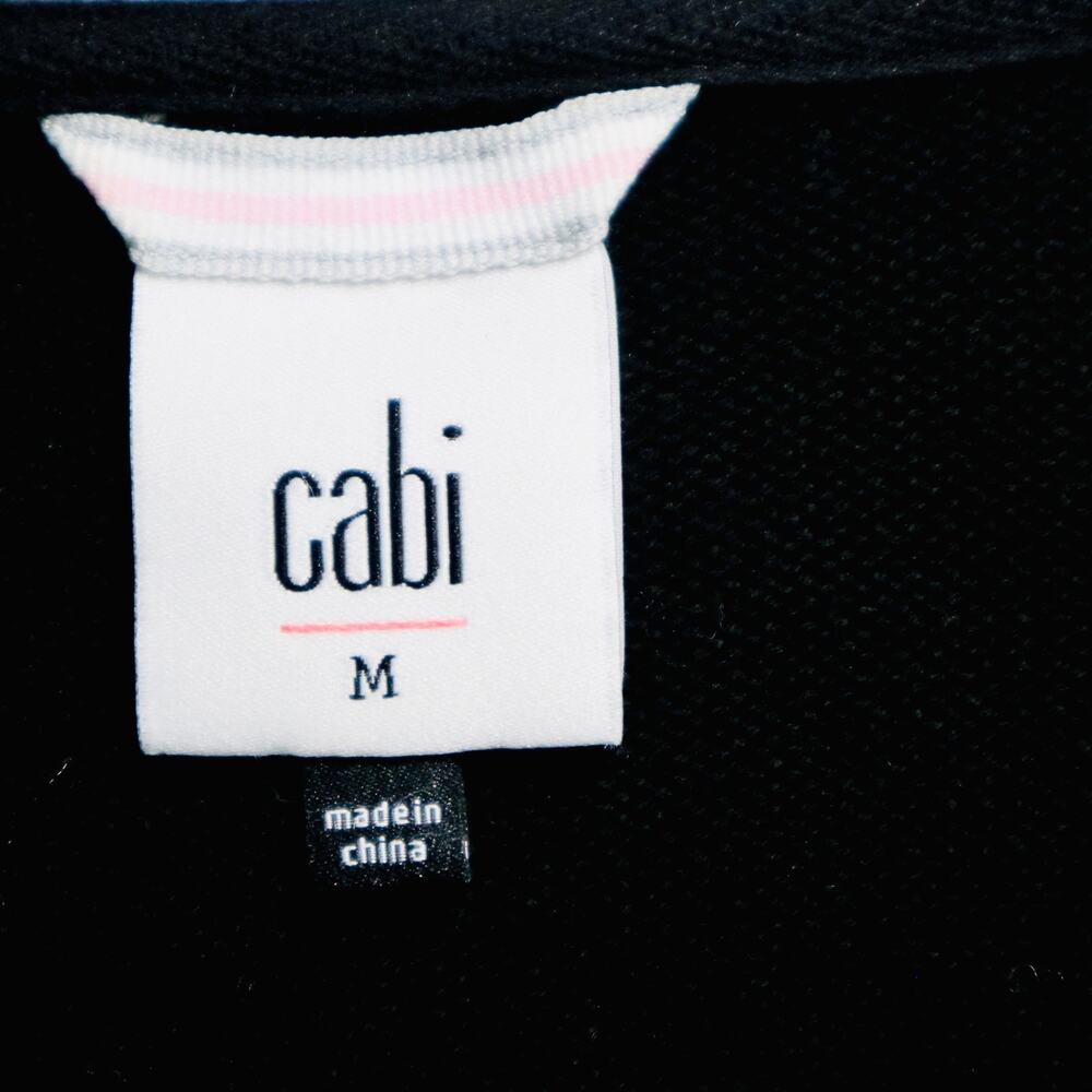 Cabi Size M ATC Offhand Cardigan Sweater Long Tie Neck 5827 Knit Black - Picture 10 of 11